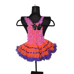 Tutu Couture Dress orange and purple Size Small